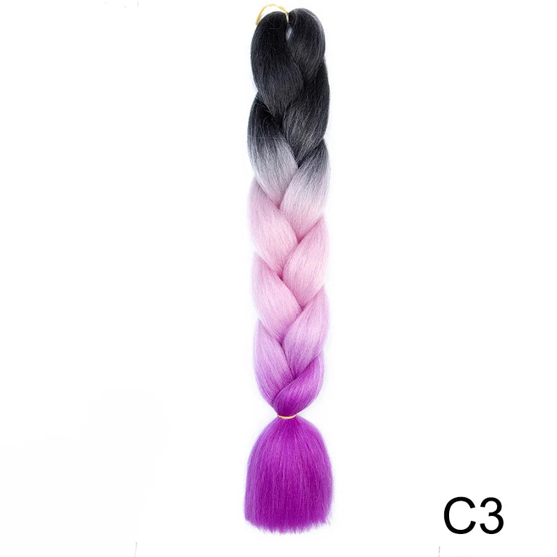 Synthetic Jumbo Braids Hair 24Inch Braiding Hair Extensions Ombre Fake Hair For Croch lifestyle view