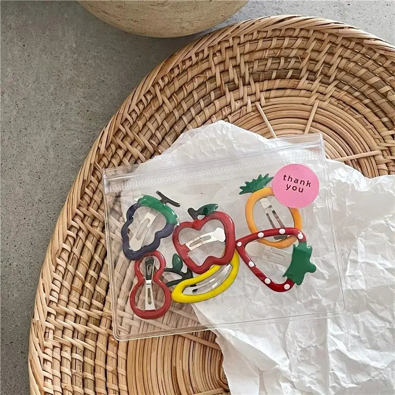 Girls Strawberry Hair Clips 4Pcs 6Pcs Fruit BB Hair Accessories Cute Design for Everyday Use