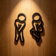 CIFBUY Acrylic 3D WC Toilet Door Sign Modern Self-Adhesive Salon Restaurant Hotel Min alternate view