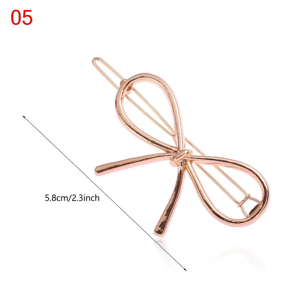 1PC Geometric Ponytail Hairpins Bobby Pins Knot Hair Clip Star Heart Barrettes Metal alternate view