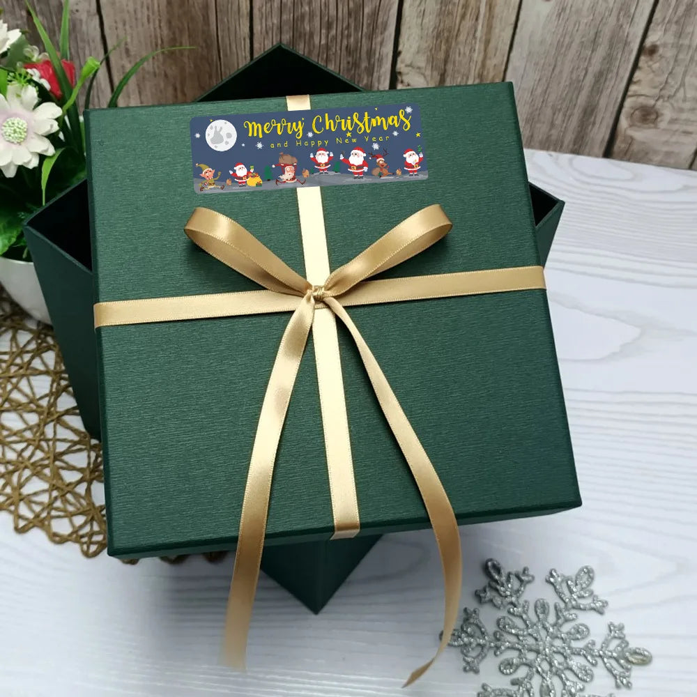 120Pcs Christmas Stickers Roll | Santa Claus Snowman Merry Christmas Gift Sealing Sti lifestyle view