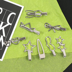 Y2K Duckbill Hairpin Sliver Metal Hair Clips Women Girls Personality Bangs Side Headwear Barrettes Hairclip Styling Accessories