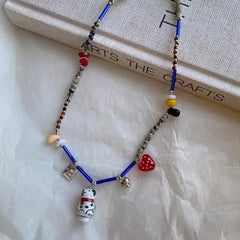 Personalized Dalmatian Pendant Necklace | Custom Beaded Jewelry Gift detail view