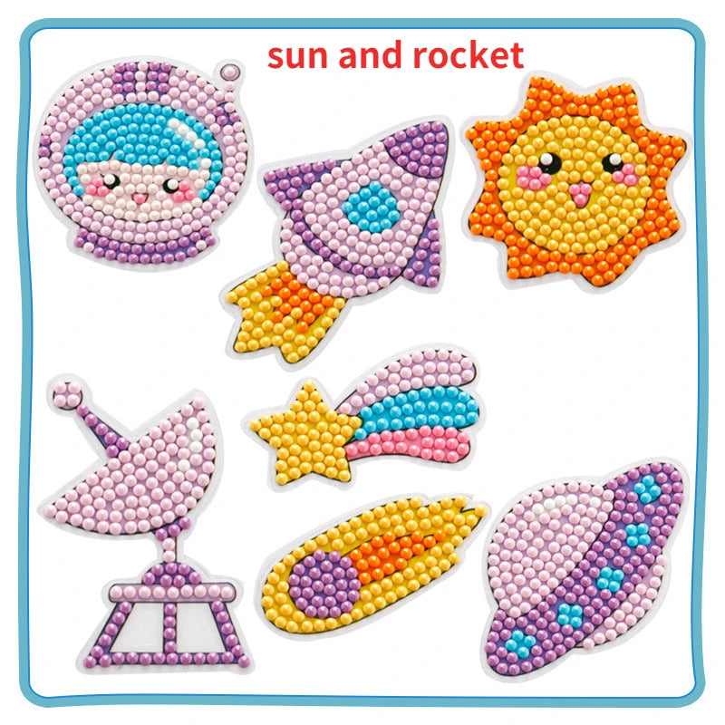Child Diamond DIY Painting Sticker Set Toys Colorful Cartoon Sticker Handmade Arts Craft detail view