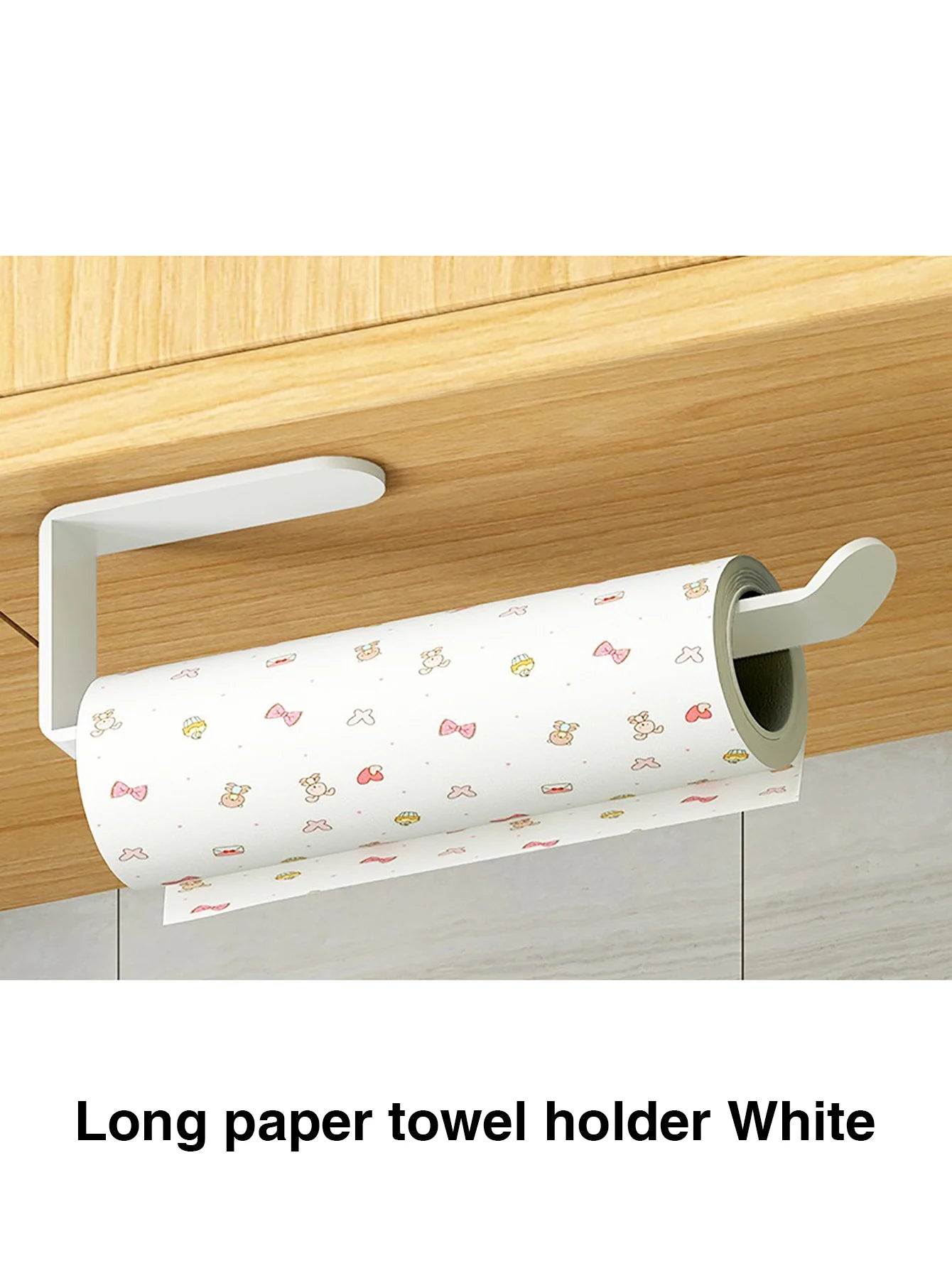 Kitchen Paper Towel Holder Adhesive Tissue Hanger Toilet Roll Paper Dispenser Cabinet lifestyle view
