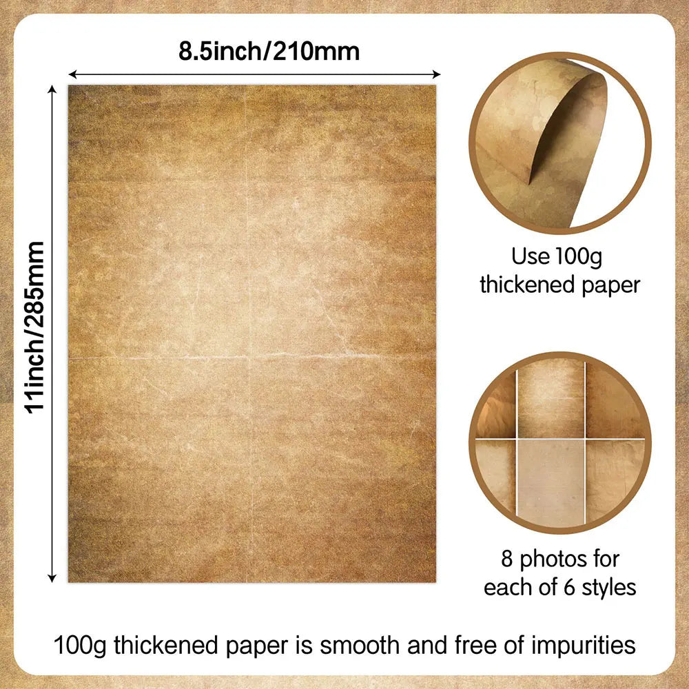 48 Sheets Vintage Scrapbook Paper Set | A4 Retro Junk Journal Collage Supplies additional angle