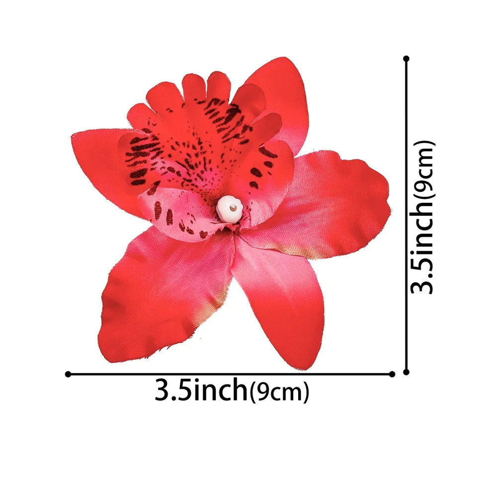 Hawaiian Thai Orchid Flowers Hair Clips Bride Flowers Hair Clips Girls Sweet Hairpi additional angle