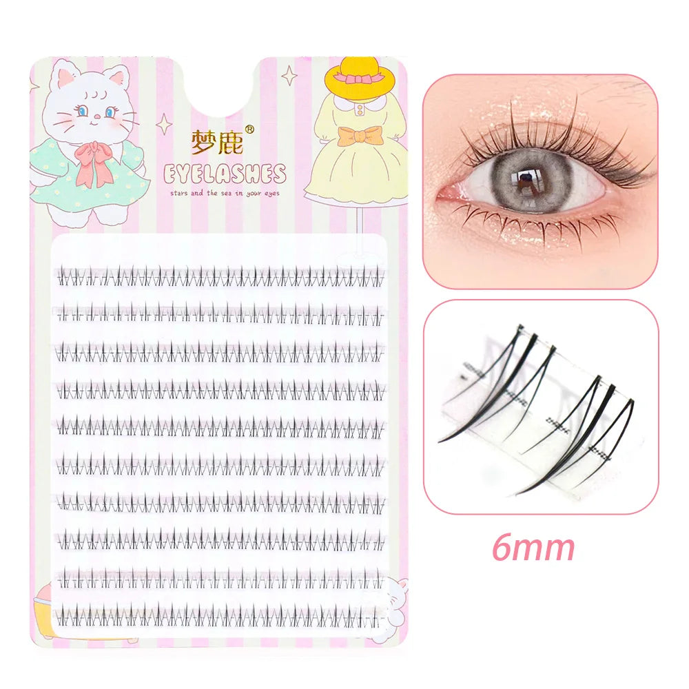 10 Rows 5-7mm Air Lower Eyelashes | Fairy Segmented Natural Under Lashes for Manga Eye M detail view
