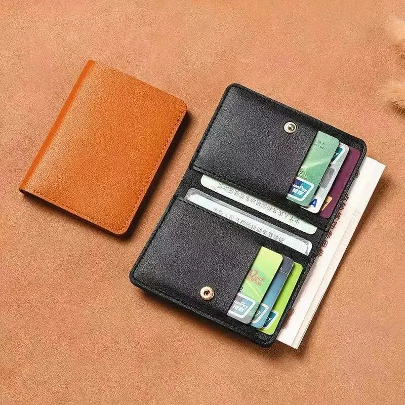 PU Leather Slim Bifold Wallet | Minimalist Credit Card & Coin Holder additional angle