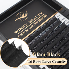 Winky Beauty Eyelash Extension 16Rows Korea PBT C/CC/D/DD Individual Supplies Professional Natural Faux Mink Russian Volume Lash