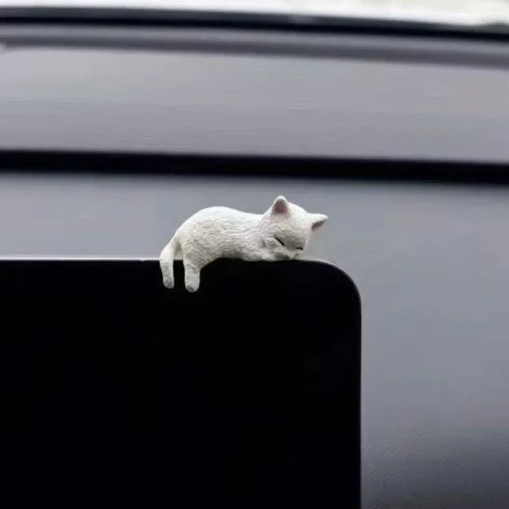 Funny Sleeping Cats Car Dashboard Ornament Adorable PVC Decoration For Car Interior additional angle
