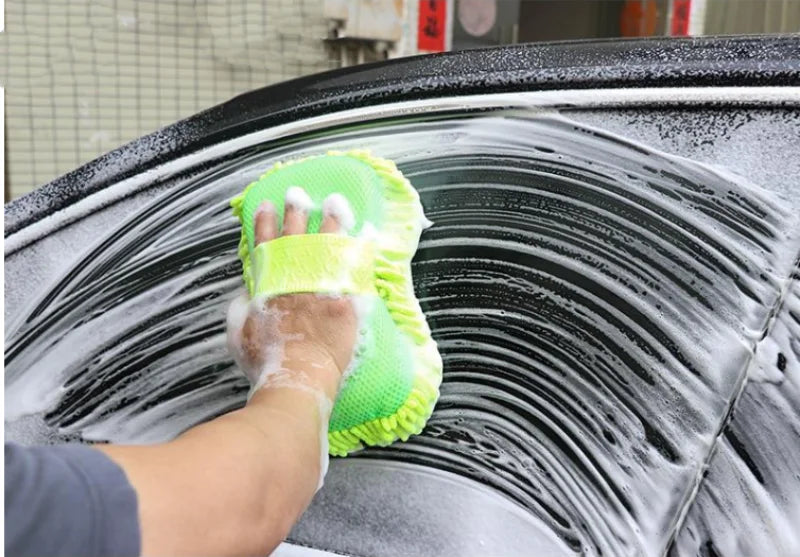 Microfiber Car Washer Sponge Cleaning Car Care Detailing Brushes Washing Towel Auto Gl close-up view