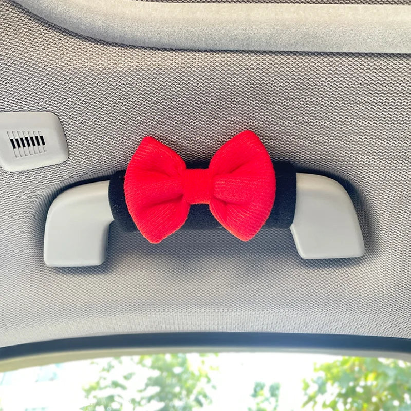 Car Roof Handle Protective Cover Cute Car Decoration Butterfly Bow Roof Armrest Cover detail view