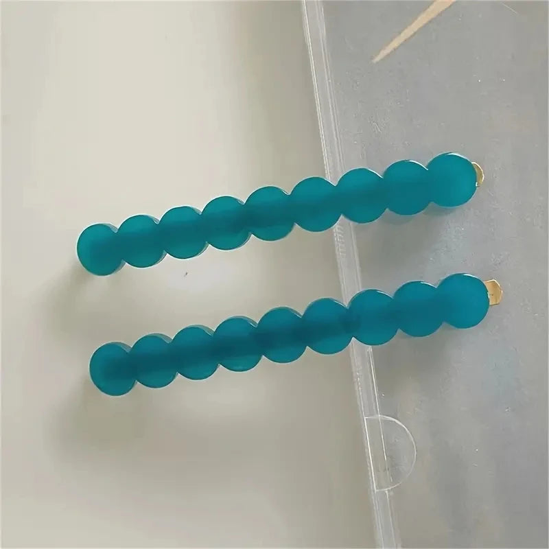 2pcs/set Cute Bobby Pins Acetate Hair Clip Side Pin Colorful Barrettes Lace Wave Geome close-up view