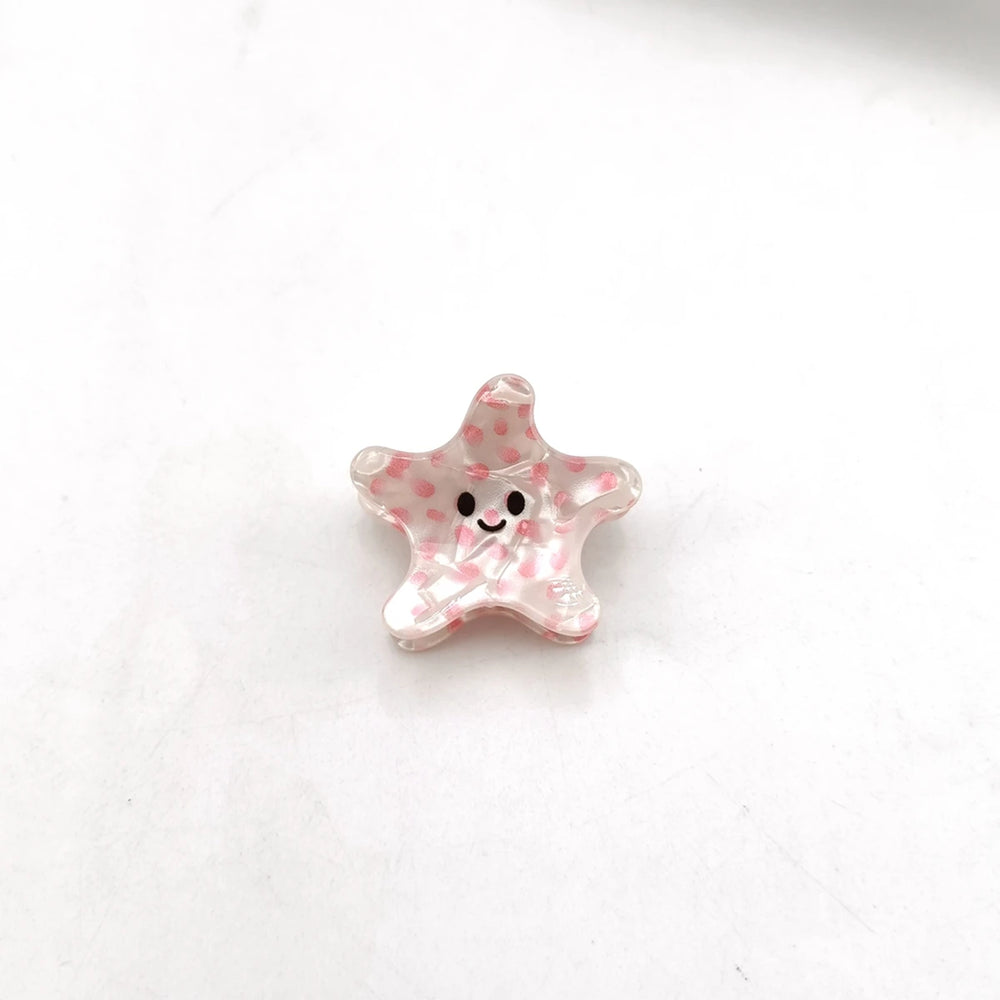 Small Delicate Cute Lovely Acetate Hair Clips Cartoon Whale Seahorse Crab Starfish Ha lifestyle view