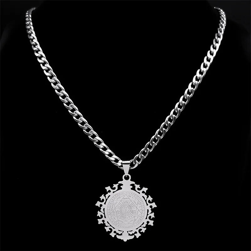 Seven Archangels Amulet Necklace | Stainless Steel Seal of Salomon Protection Talisma alternate view