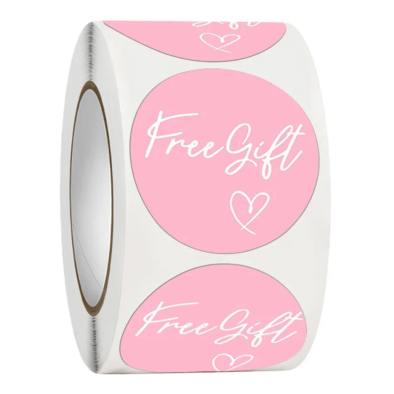 100-500pcs Free Gift Letters Labels Sticker Stationary Supplies Pink Thank You Sticke lifestyle view