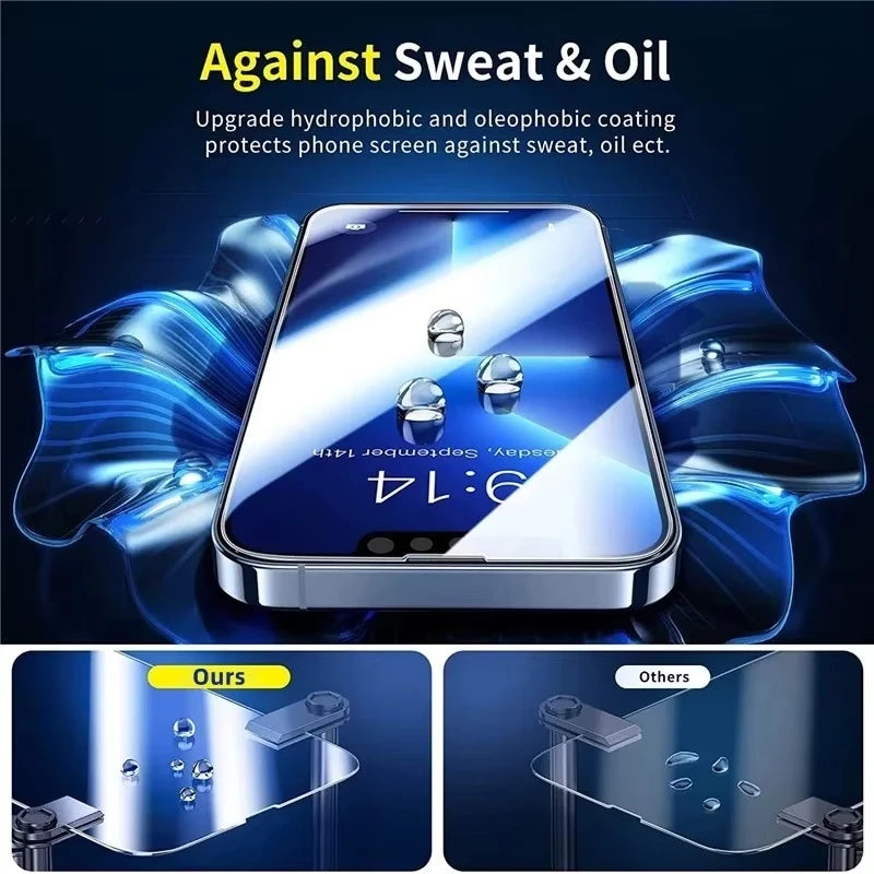 3Pcs Tempered Glass for iPhone 14 13 12 11 15 16 17 Pro Max Mini Screen Protectors for iPhone Air XR XS MAX 7 8 Plus 16e Glass