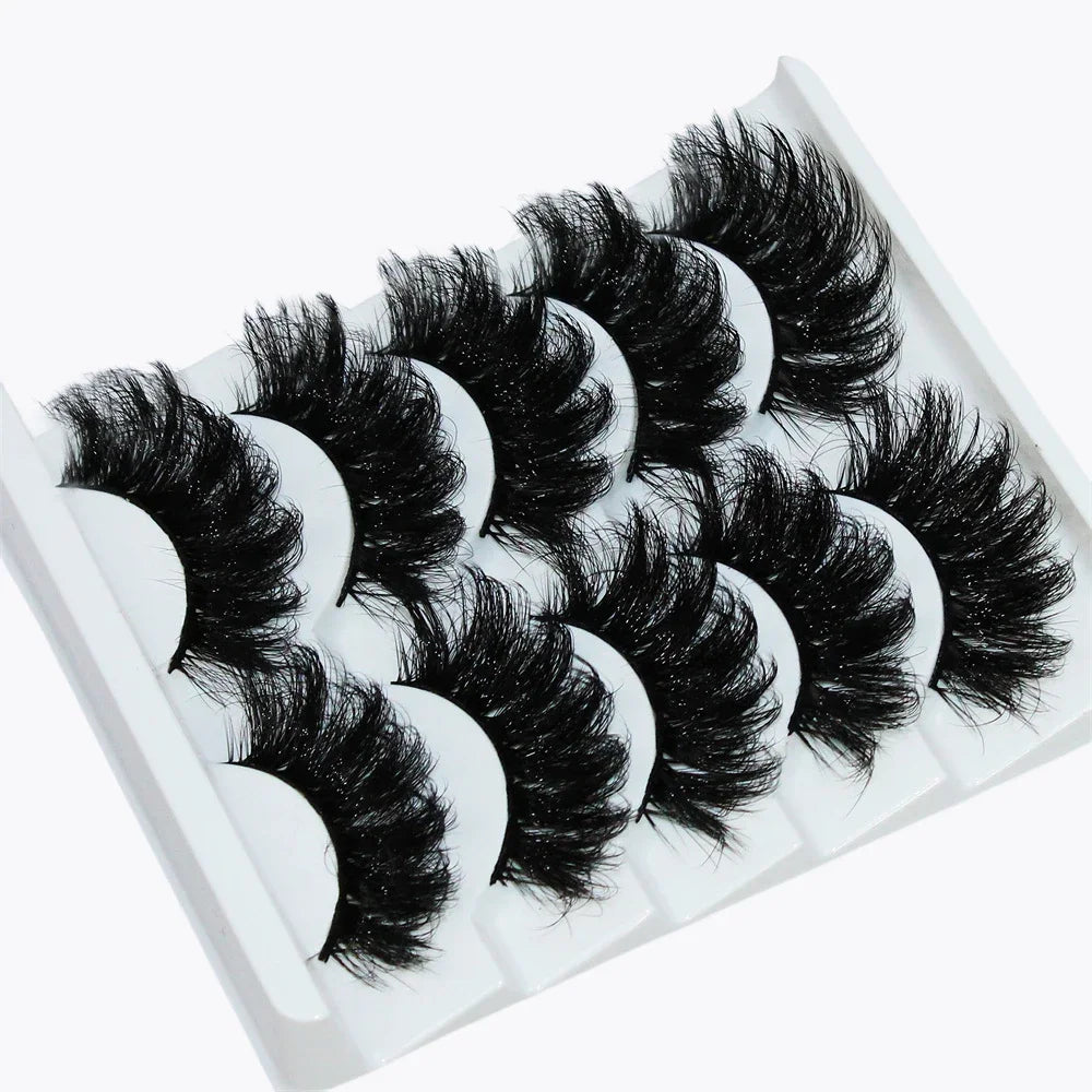 Thick Dramatic Faux Mink Eyelashes | 5 Pairs of Fluffy 3D Lashes for Dramatic Volume alternate view