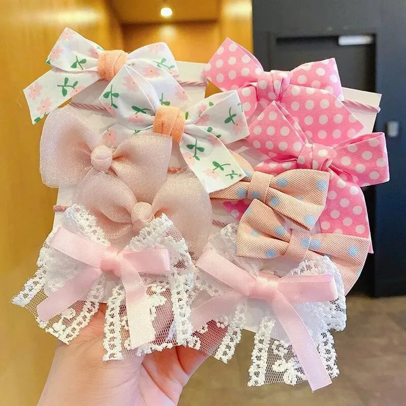 10pcs Hair Accessories Girls Scrunchies Aesthetic Lacos De Cabelo Infantil Bands Kids alternate view