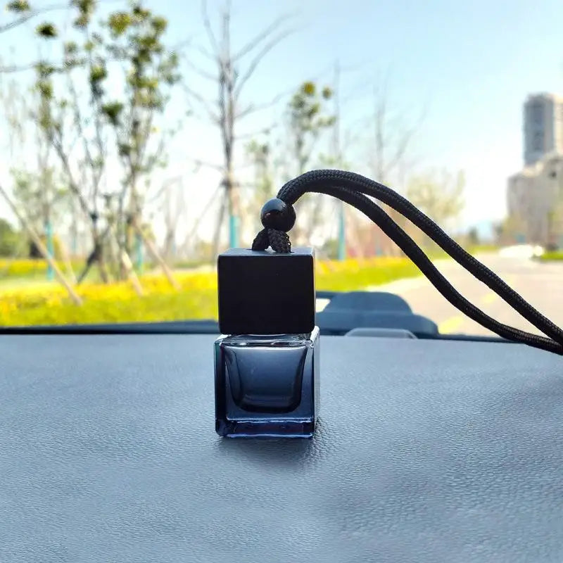 Square Glass Car Essential Oil Diffuser Pendant detail view