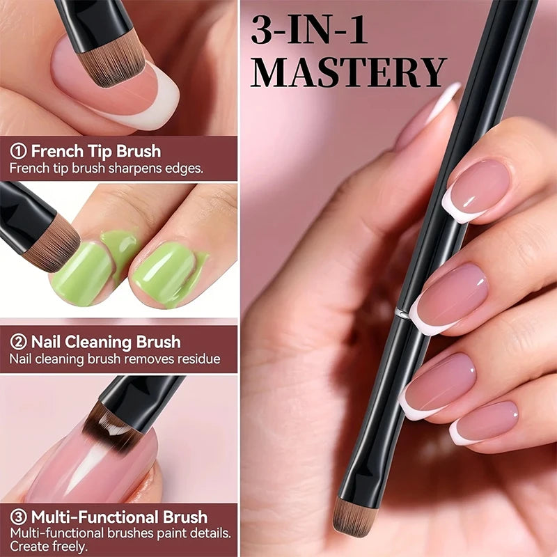 3 in 1 New French Nail Brush,with Multi-function Brush Head-Fine Nail Brush,Suitable lifestyle view