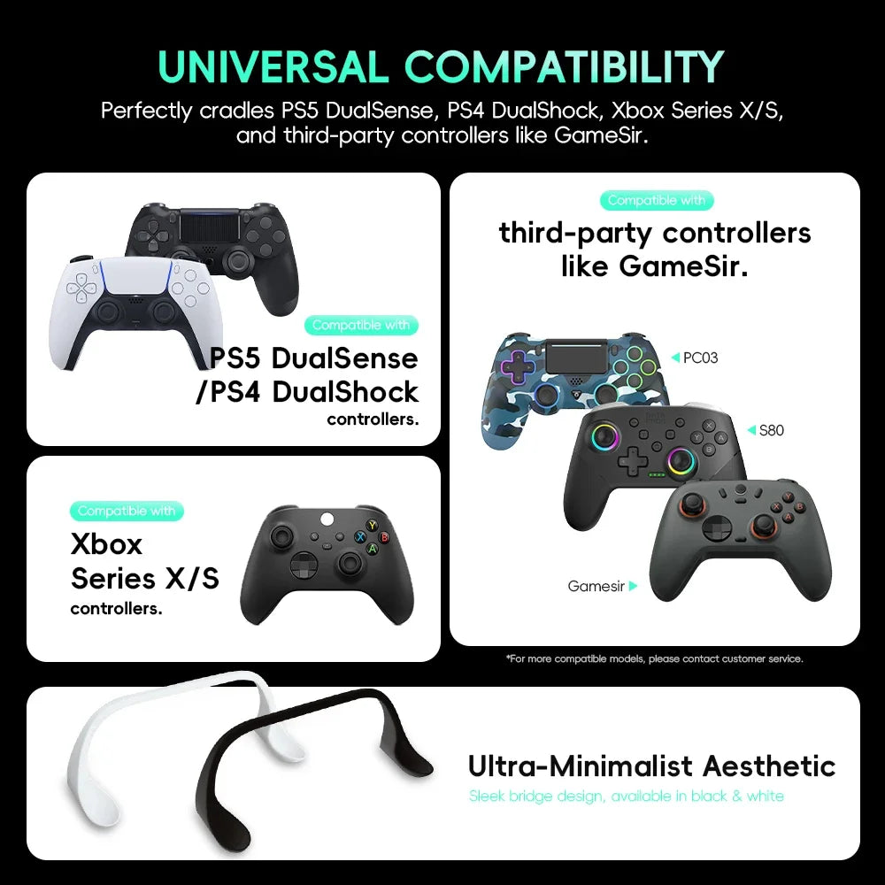 Data Frog Controller Stand for PS5 Xbox Series X, Minimalist Gamepad Display Stand, De close-up view