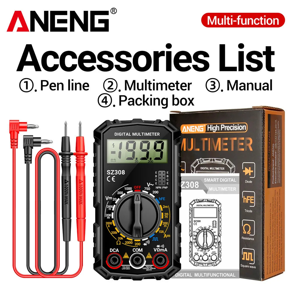 ANENG SZ308 Digital Multimeter AC/DC Current Meter Voltage Resistance Meter Electrician detail view