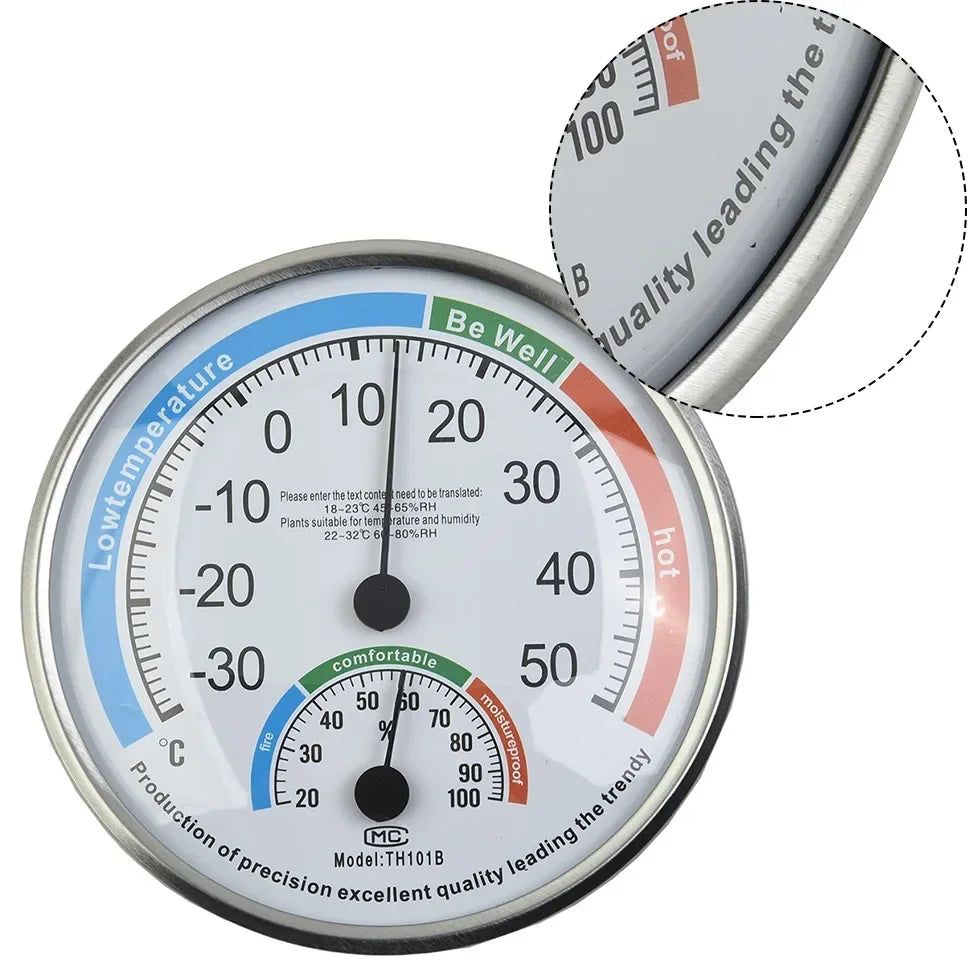 Round Thermometer Mechanical Sensor | Indoor Outdoor Temperature and Humidity Monitor lifestyle view