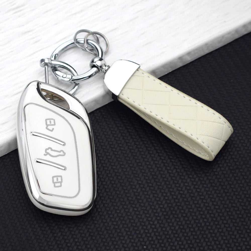 Soft TPU Car Key Case Cover Fob For MG ZS EV MG4 HS EHS MG5 MG6 MG3 MG7 GT ZX For Roewe detail view