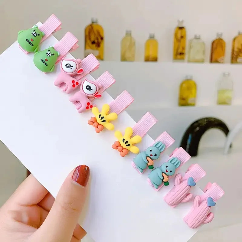30PCS or 10PCS Hair Clips Girls Cute Cartoon Color Hair Accessories Candy Color Style close-up view