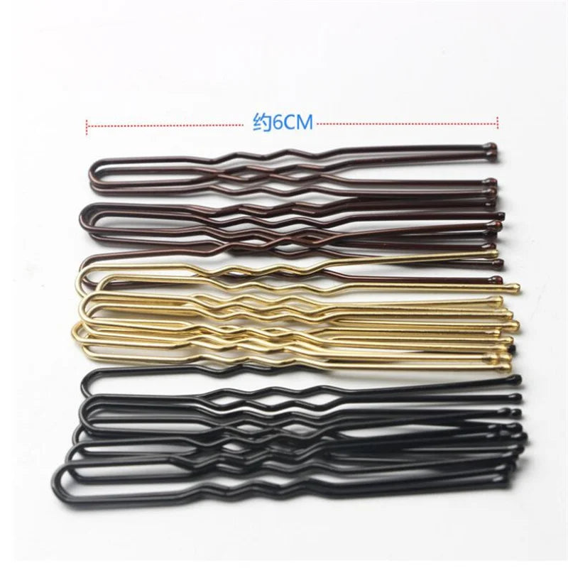 50pcs Silver Color Metal U Shaped Hair Clips Wedding Bridal Bobby Pins Alloy Waved Ha lifestyle view