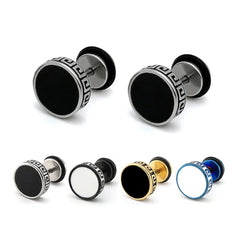 2pcs 316L Stainless Steel Vintage Flat Back Stud Earrings | Unisex Screw Back Cartilage and Tragus P