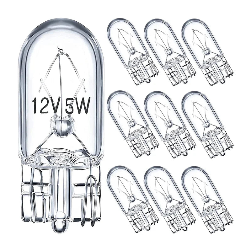 10 X Signal Lamp Glass T10 W5W 12V 5W Car Bulb