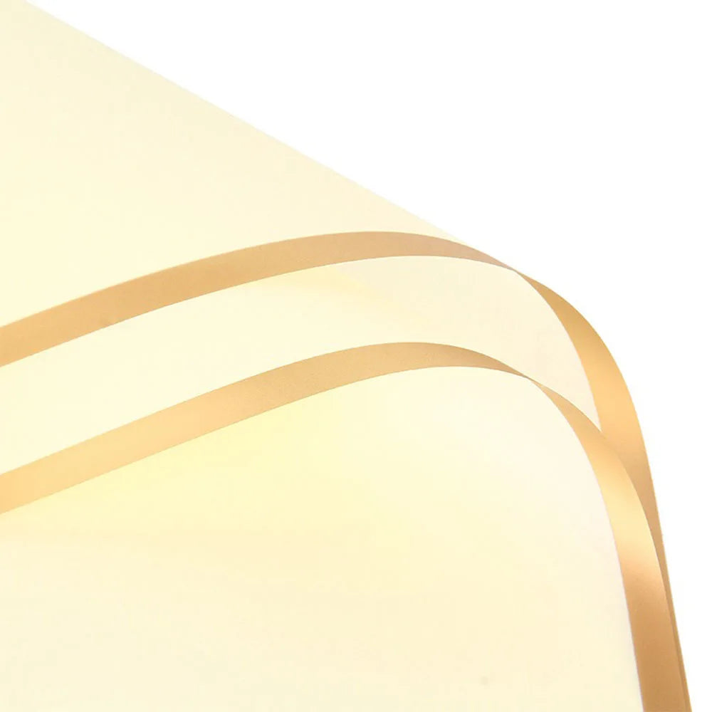 10 Sheet Half Transparent Flower Wrap Paper Golden Border Waterproof Bouquet Wrappi additional angle
