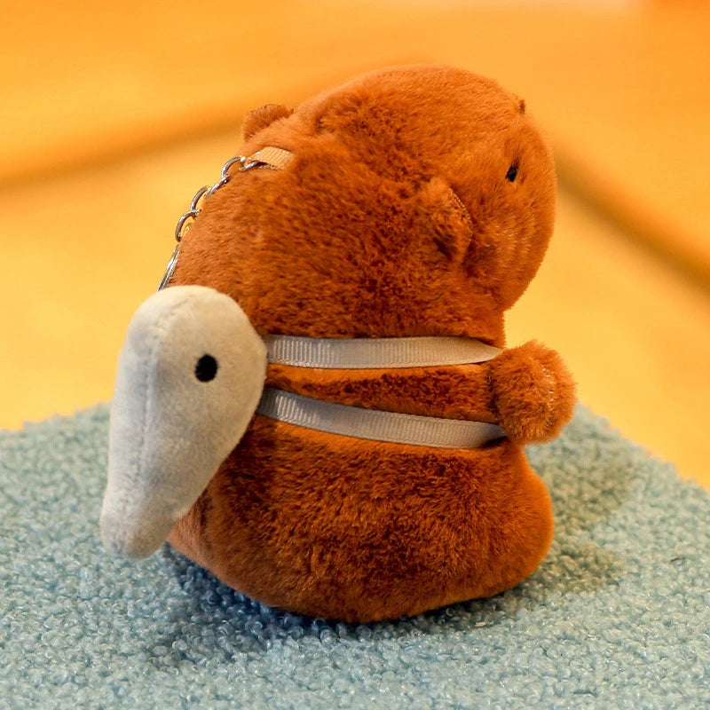 Capybara Plush Keychain | Cartoon Bag Pendant and Car Keyring detail view