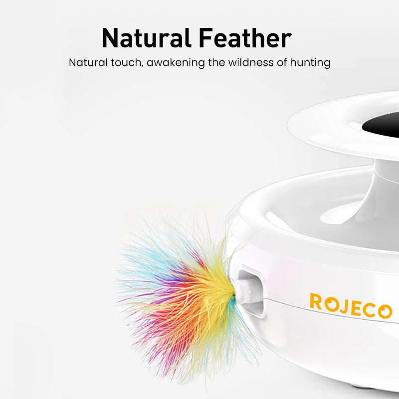 Automatic Feather Teaser and Fun Ball Interactive Toy