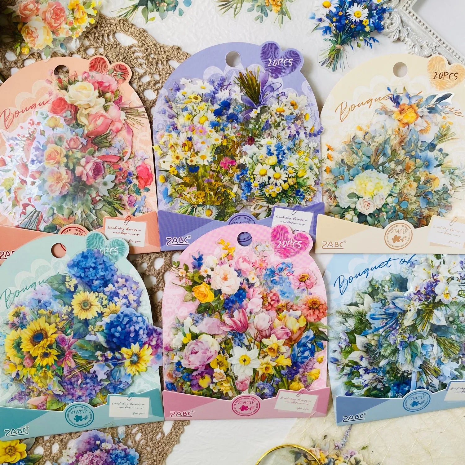 Vintage Floral PET Sticker Pack | 20 Transparent Decals for Junk Journaling alternate view