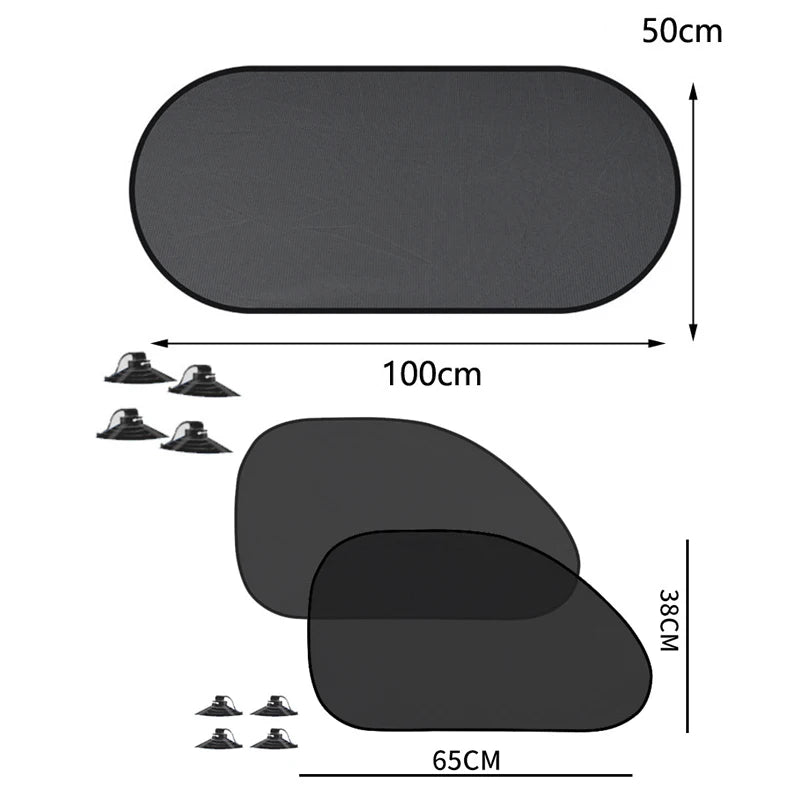1-5Pcs Universal Car Sunshades Foldable Auto Side Window Rear Windscreen Mesh Sunshade Cover Car Windshield Accessories Exterior