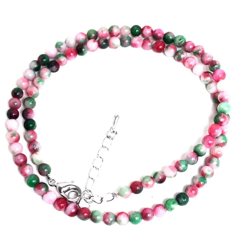 2025 Natural Stone Crystal Choker Necklace | 4mm Bohemian Adjustable Choker lifestyle view