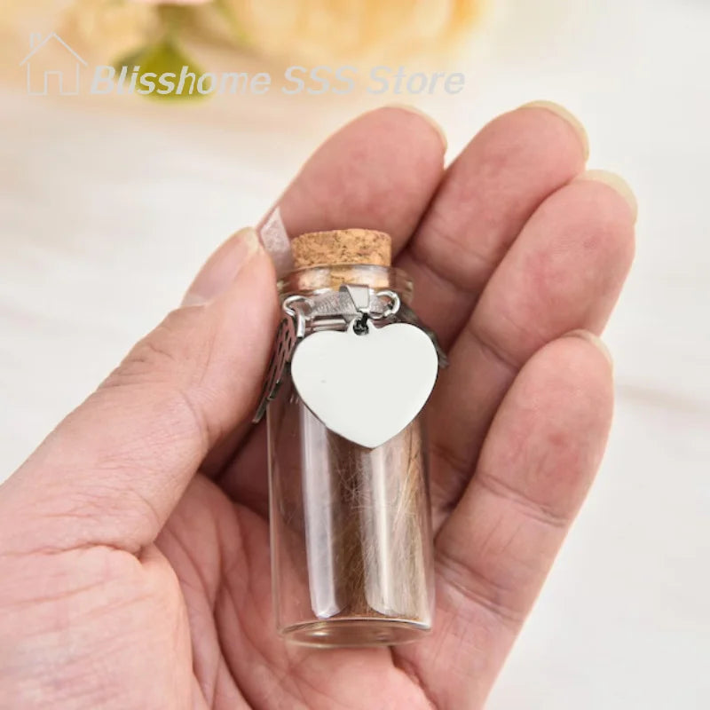 【S】S/M/L Pet Memorial Bottle Pet Hair Dogs Cats Fur Keepsake Bottle Holder with 3 Sil lifestyle view