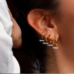 4 Pairs No Charms Stainless Steel Tiny Hoop Earrings Simple Silver/Gold Color Cirle Earrings Ins Sin