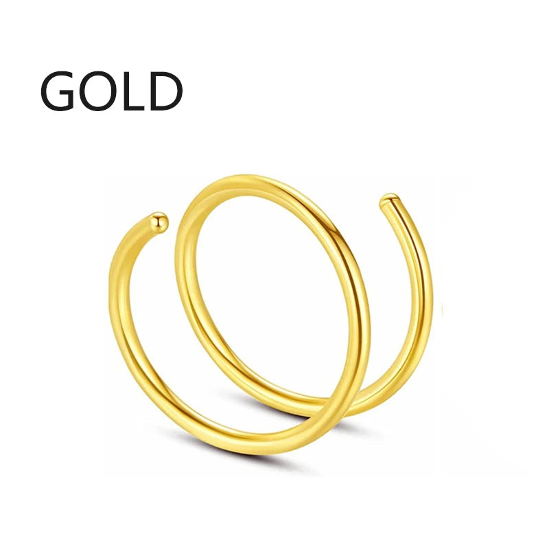 Stainless Steel Magnet Fake Nose Ring Hoop Fake Piercing Hoop Septum Rings For Women Fas detail view