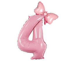 Number Foil Balloon Set with Bows | Birthday Party Decor alternate view