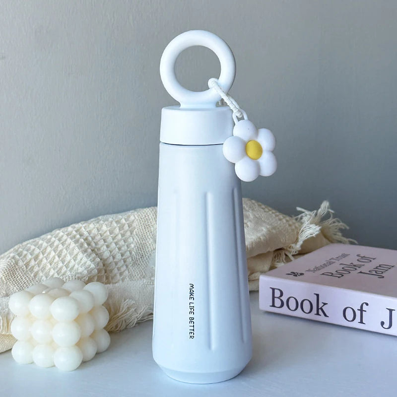 1pcs 450ML Unisex Thermos Bottle With Sunflower Pendant 316 Stainless Steel Insulated alternate view