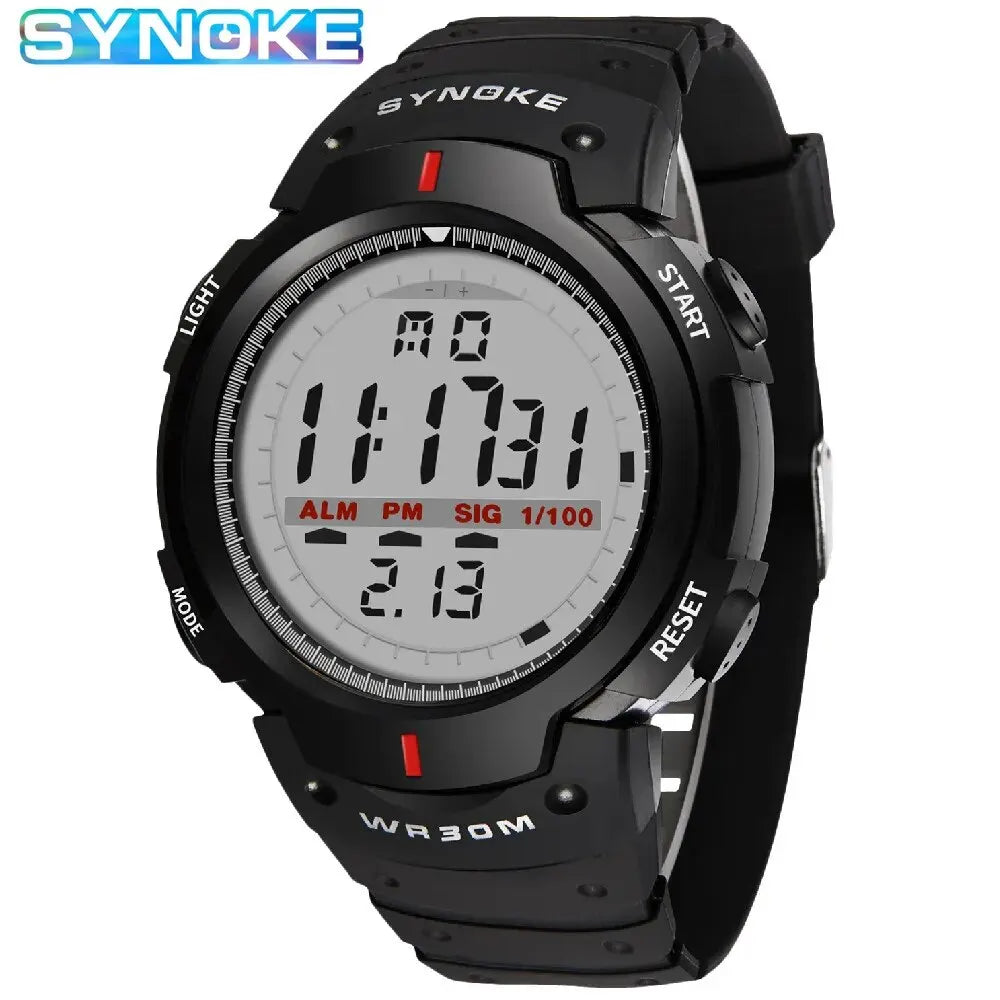 SYNOKE Men Electronic Watch Sports For Men Waterproof Luminous Multi Function Outdo additional angle