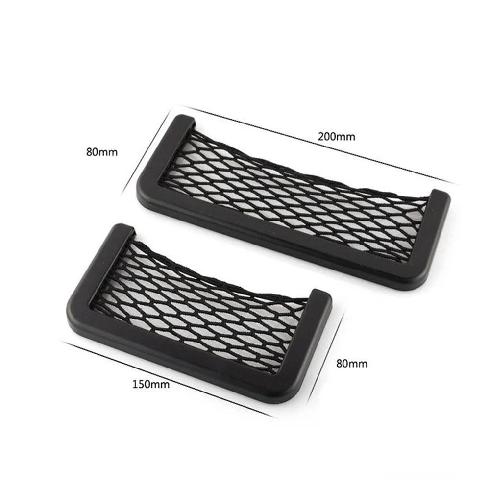 Car Net Pocket Phone Holder Storage Bag Adhesive