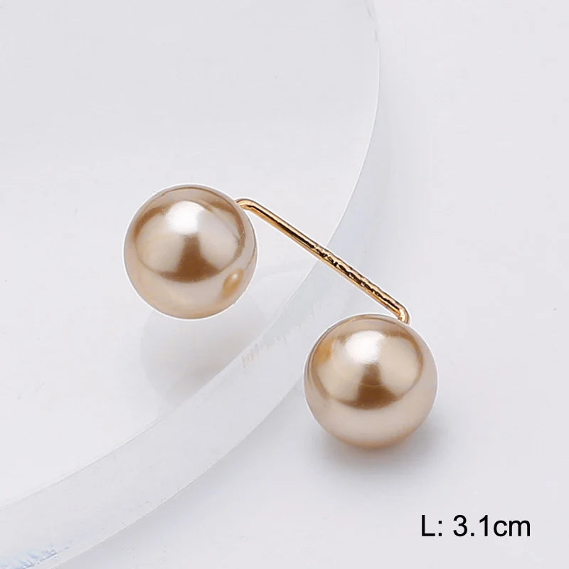 Pearl Brooch Pin For Women Scarf Double Pearl Fixed Safety Pin Accessories Clothes Buckle Clips Multifunction Brooch Clips Lapel