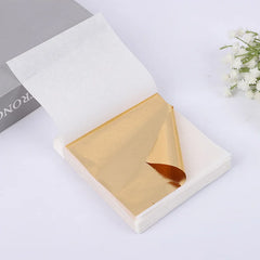 100pcs Imitation Gold Sliver Foil Paper DIY Resin Candle Plaster Craft Leaf Flake Gildin detail view