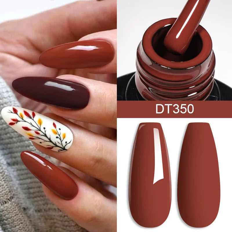 MEET ACROSS 7ml Wine Red Gel Nail Polish Long-Lasting French Style Gel Nail Supplies lifestyle view